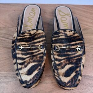New‎ $160 Womens Sam Edelman Linnie Bit Mule Slides Calf Hair Shoes Size 8.5 M